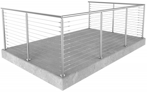 Miami Round Floor Mounted cable railing 42 in
